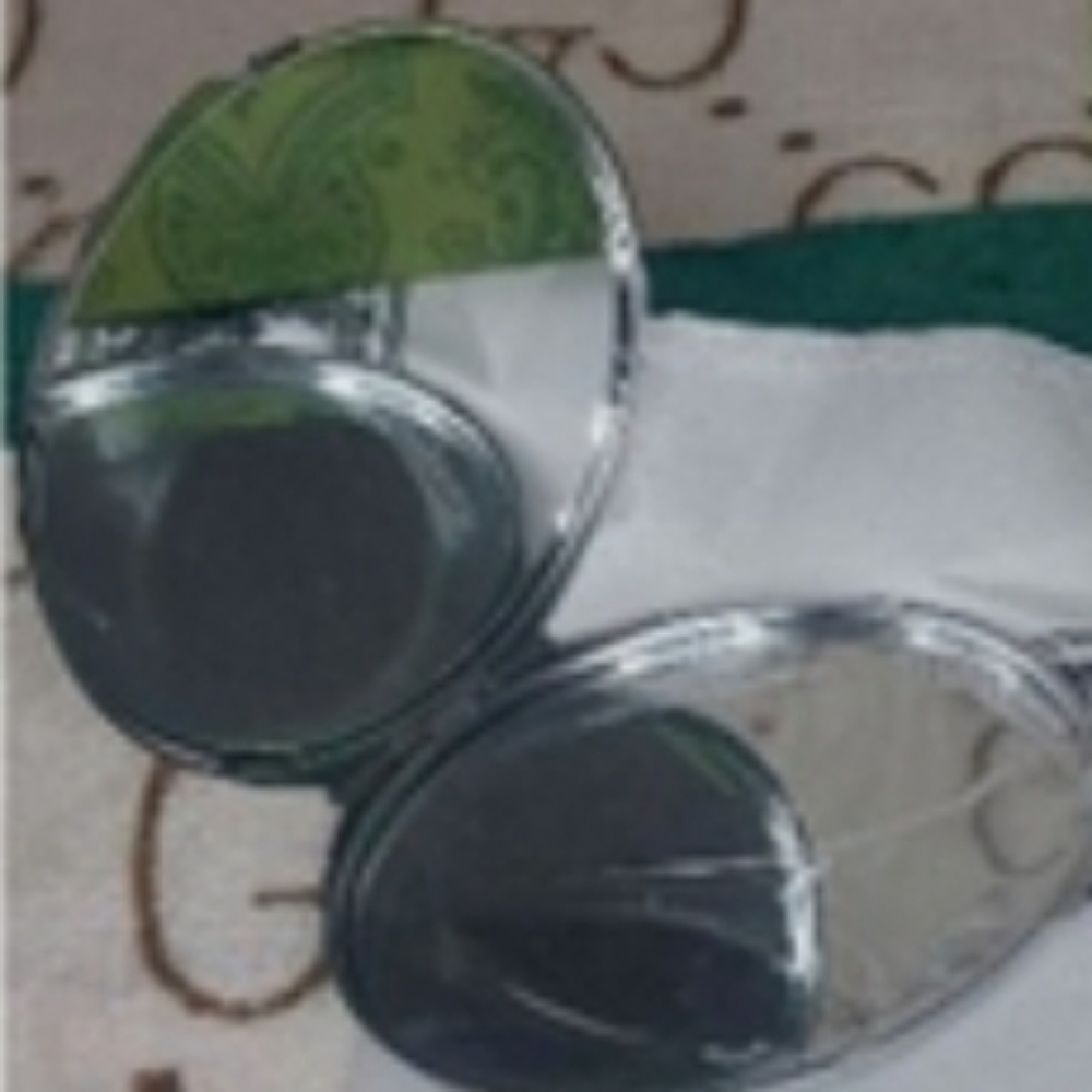 Women's Compact Mirror Silver Black - Picture 2 of 2